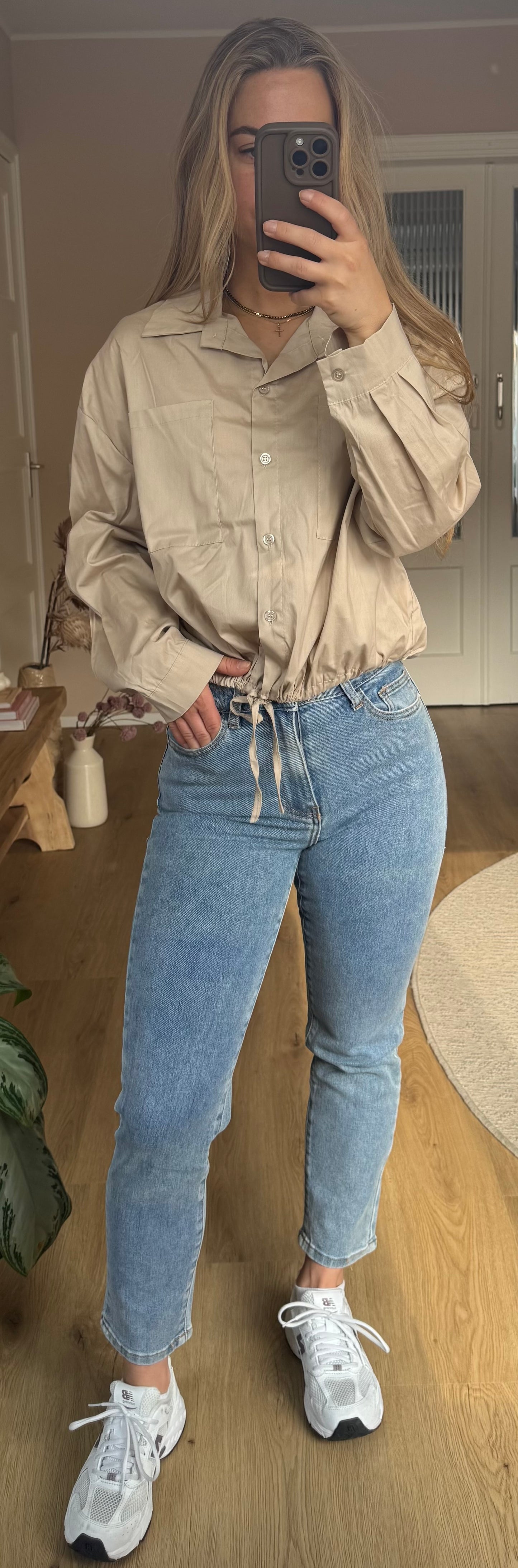 Crop Blouse - Beige