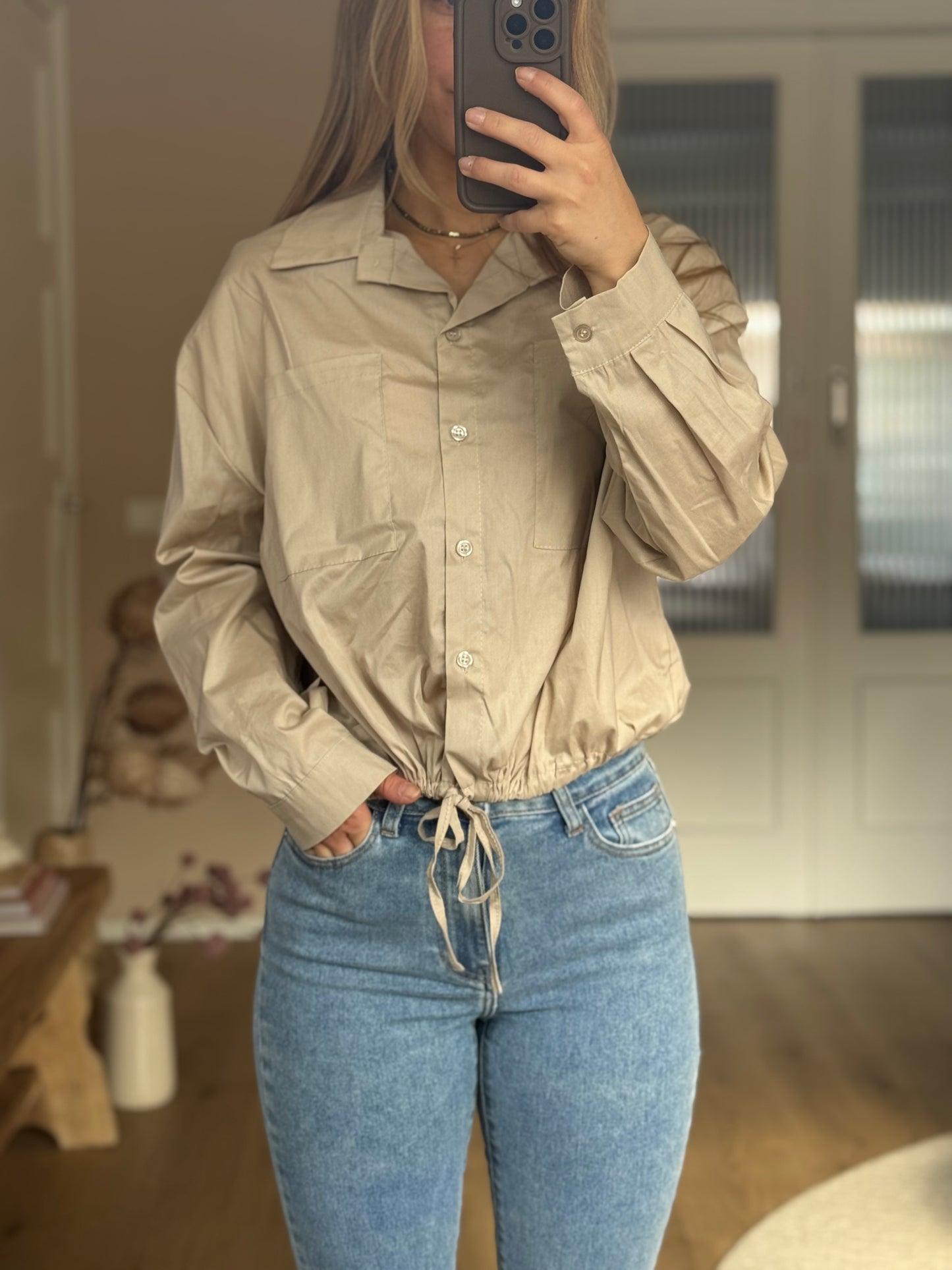 Crop Blouse - Beige