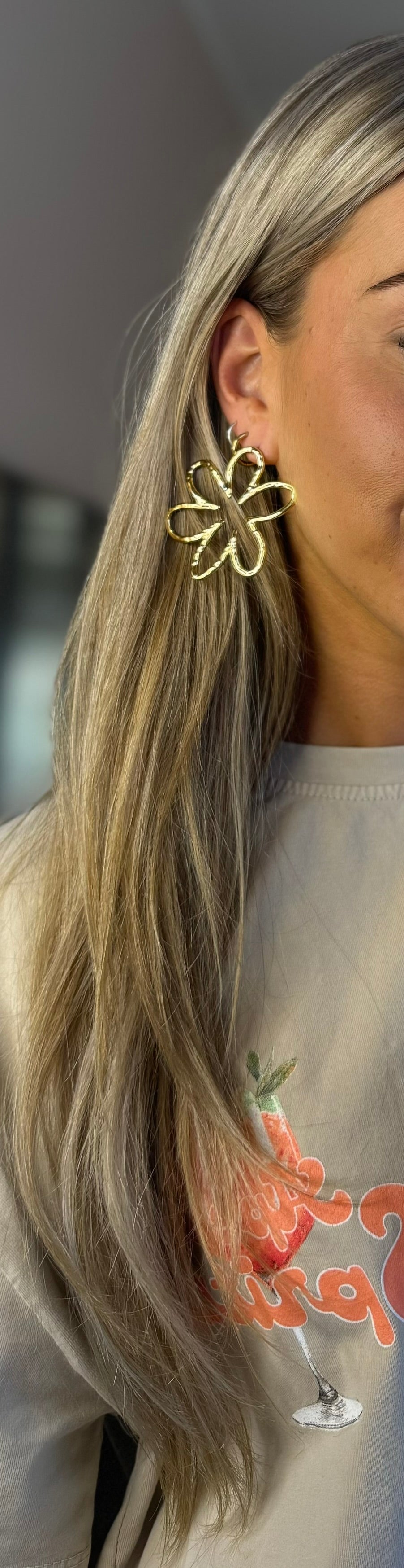 Oorhangers bloem - Goud