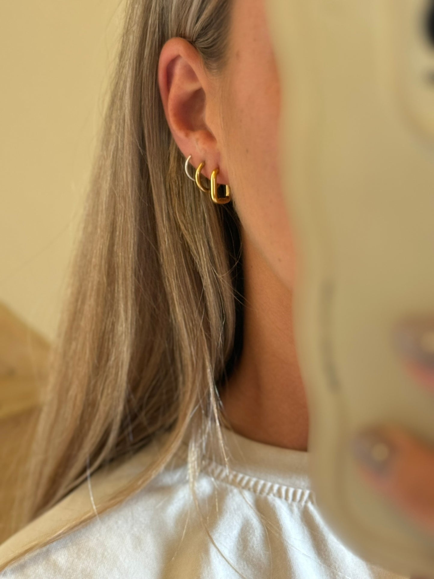 Oorhangers vierkant klein - Goud