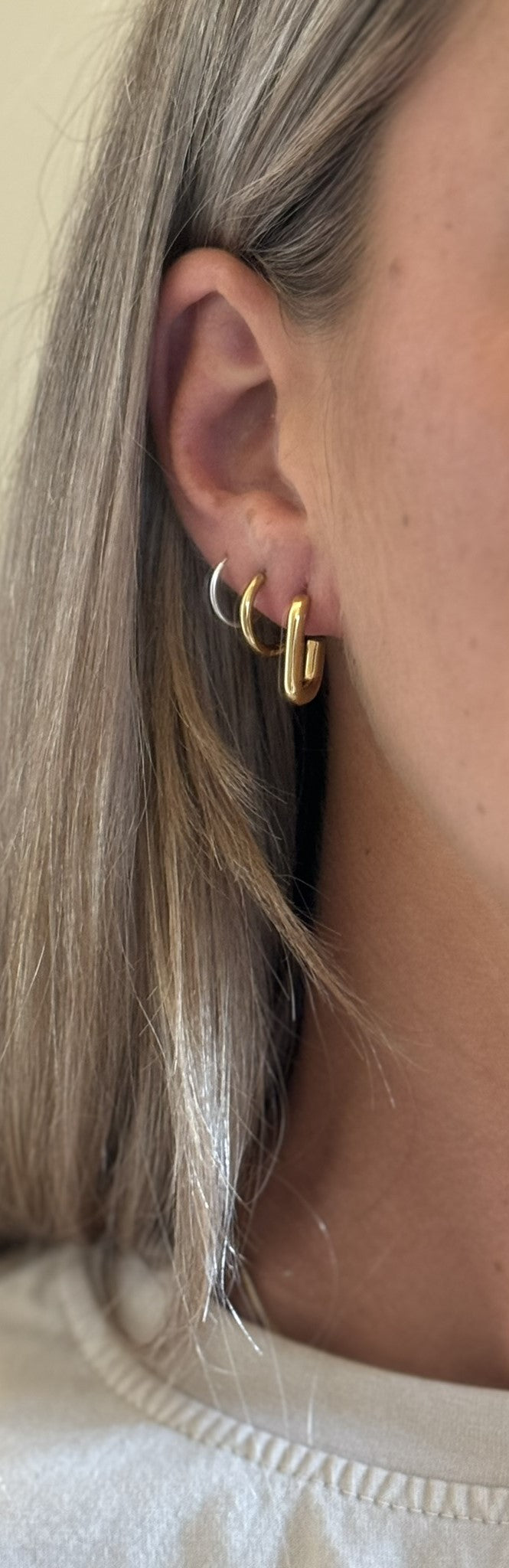 Oorhangers rechthoek klein - Goud