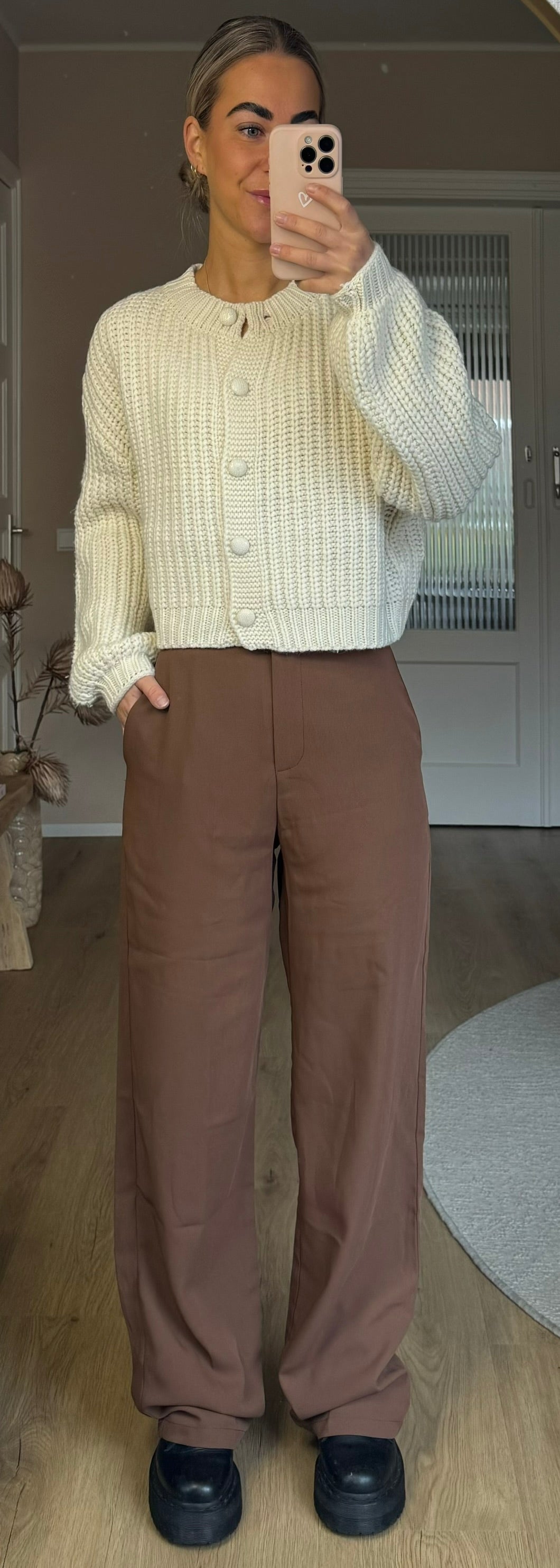 Gebreid vest - Crème