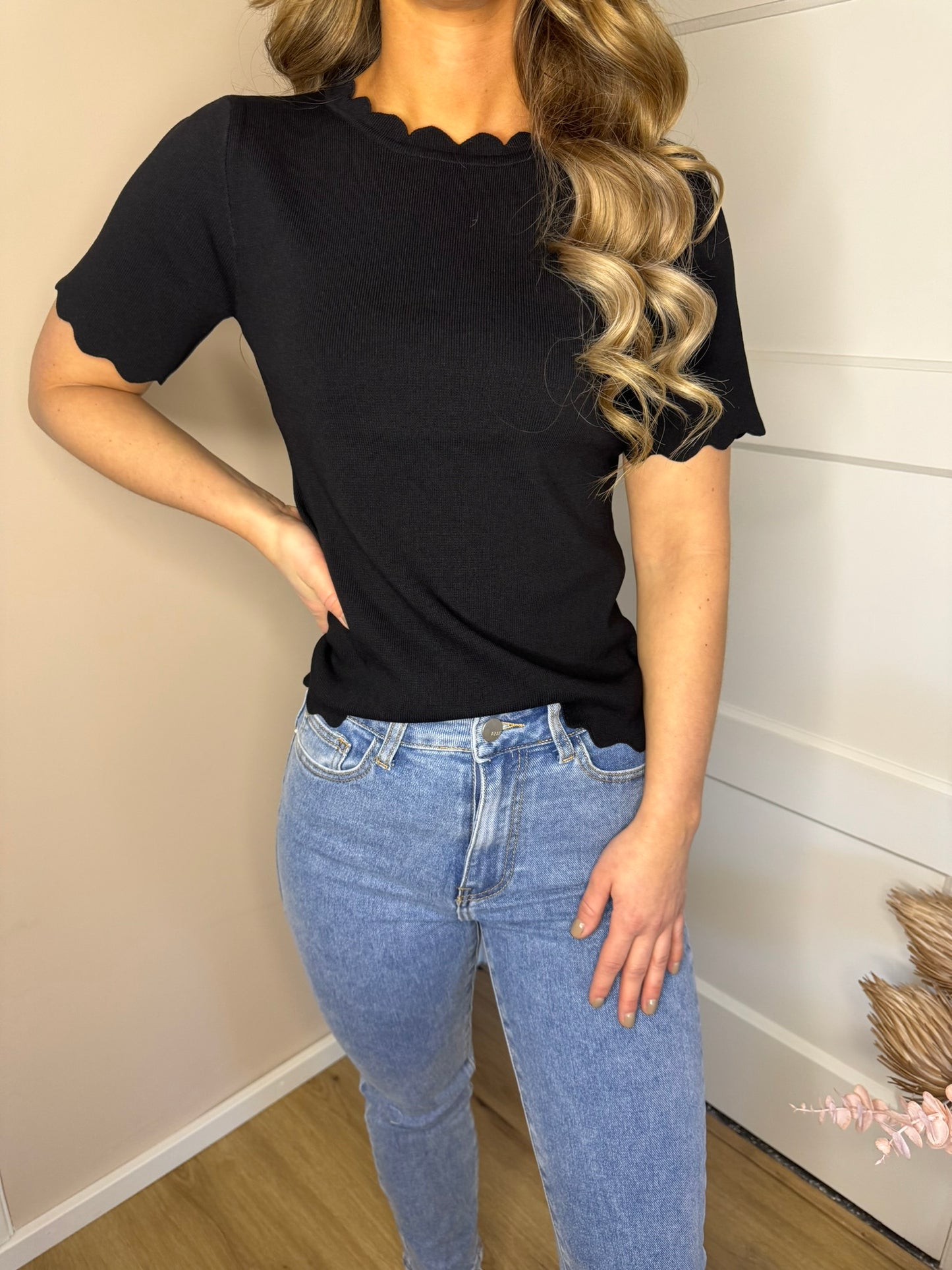 Golven t-shirtje - Zwart