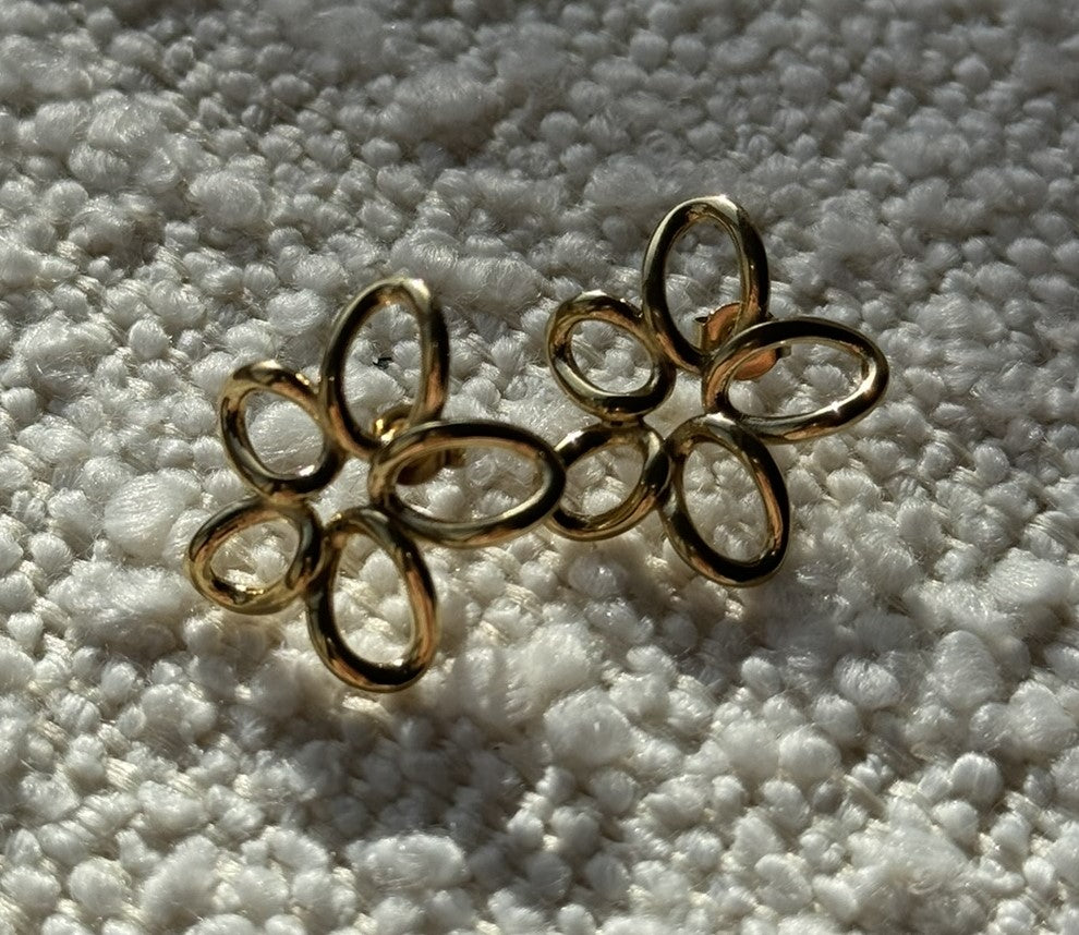 Oorbellen open bloem - Goud