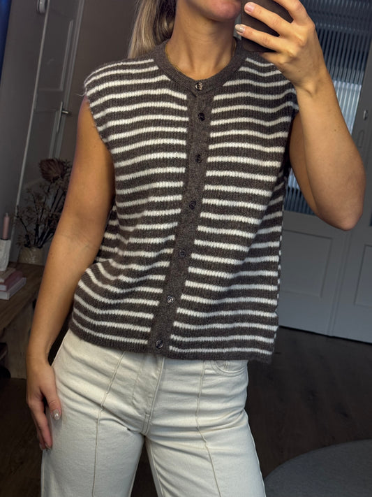 Pullover bruin/creme