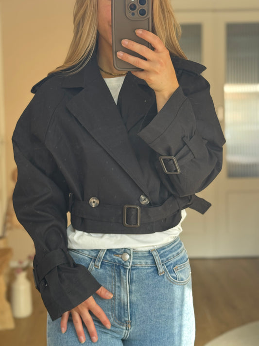 Trenchcoat jas - Zwart