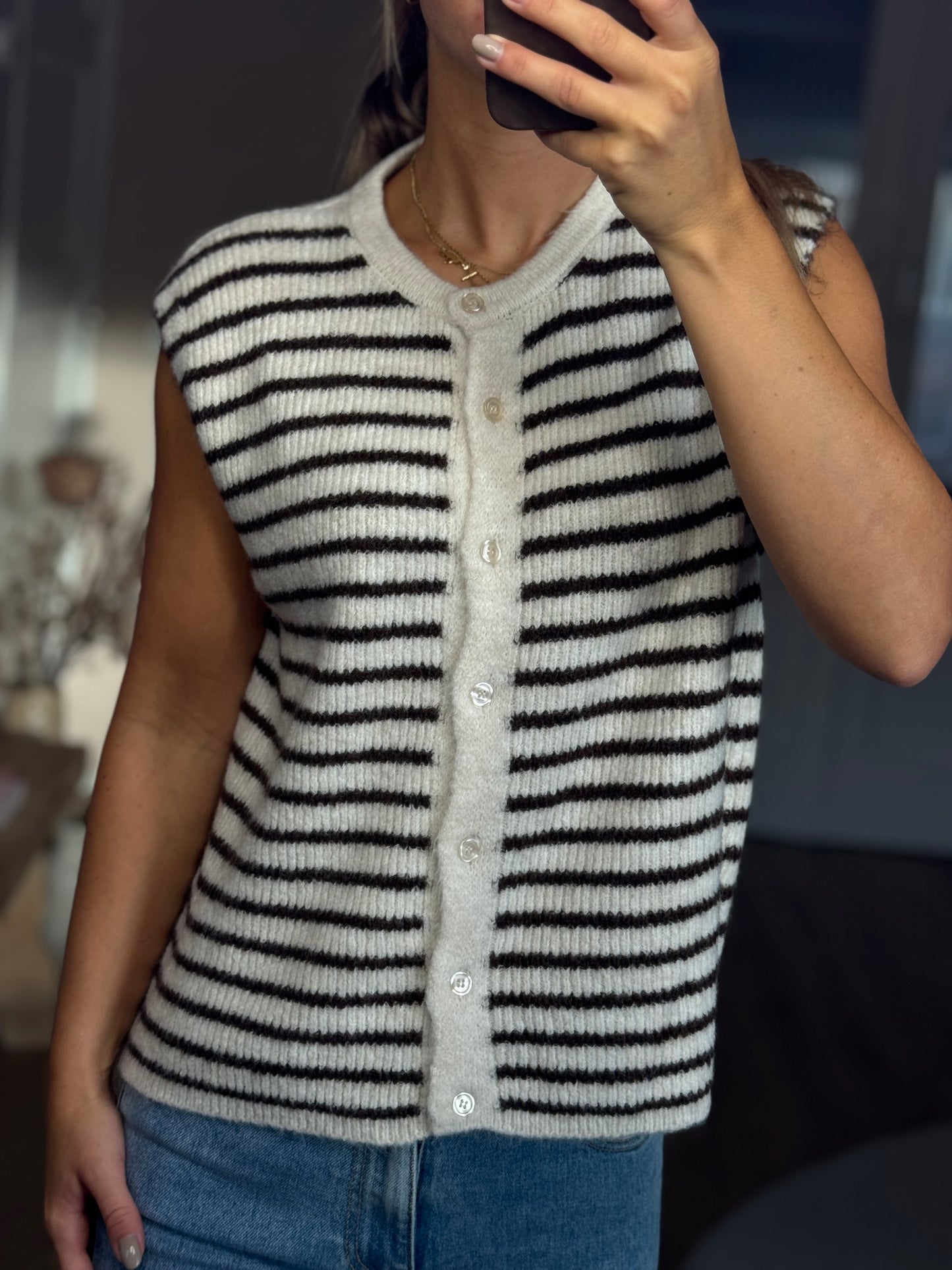 Pullover crème/bruin