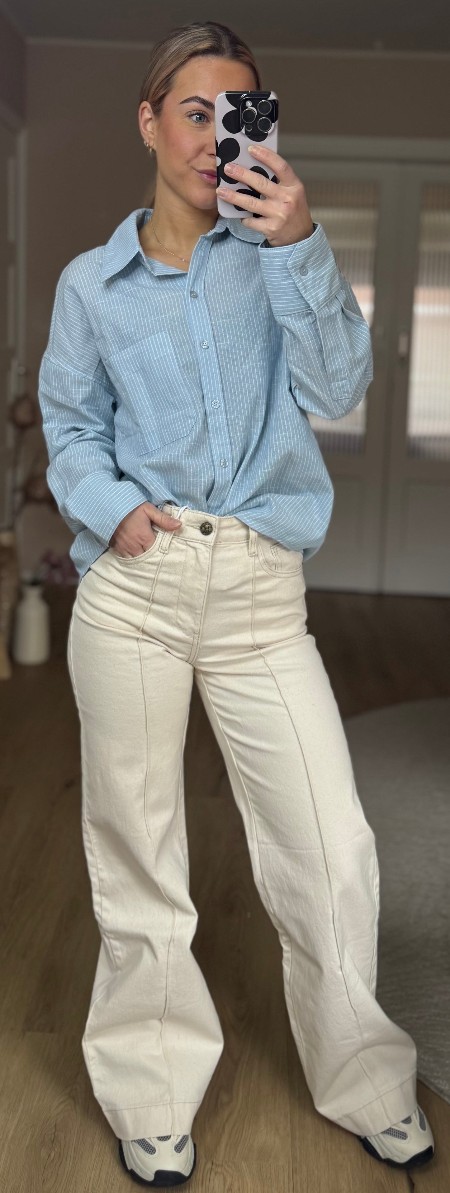 Blouse pinstripe - Blauw