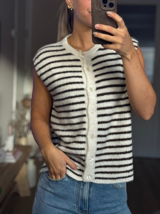 Pullover crème/bruin