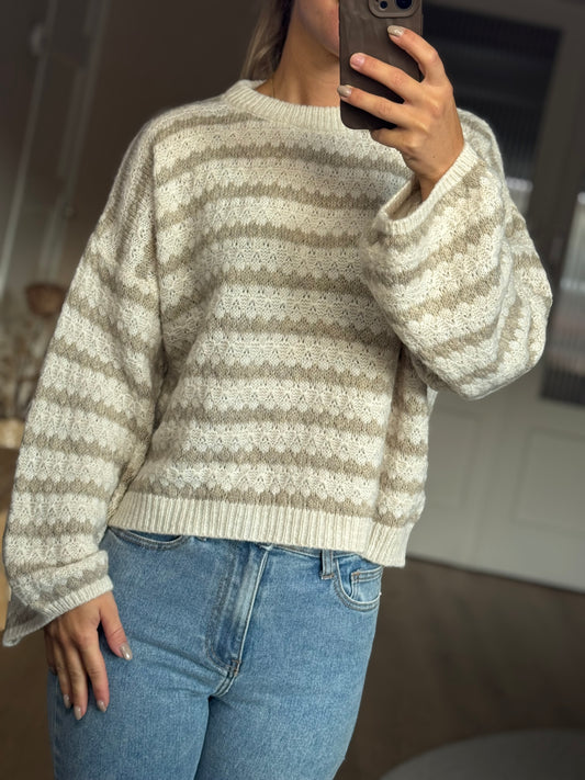 Gebreide trui beige/crème