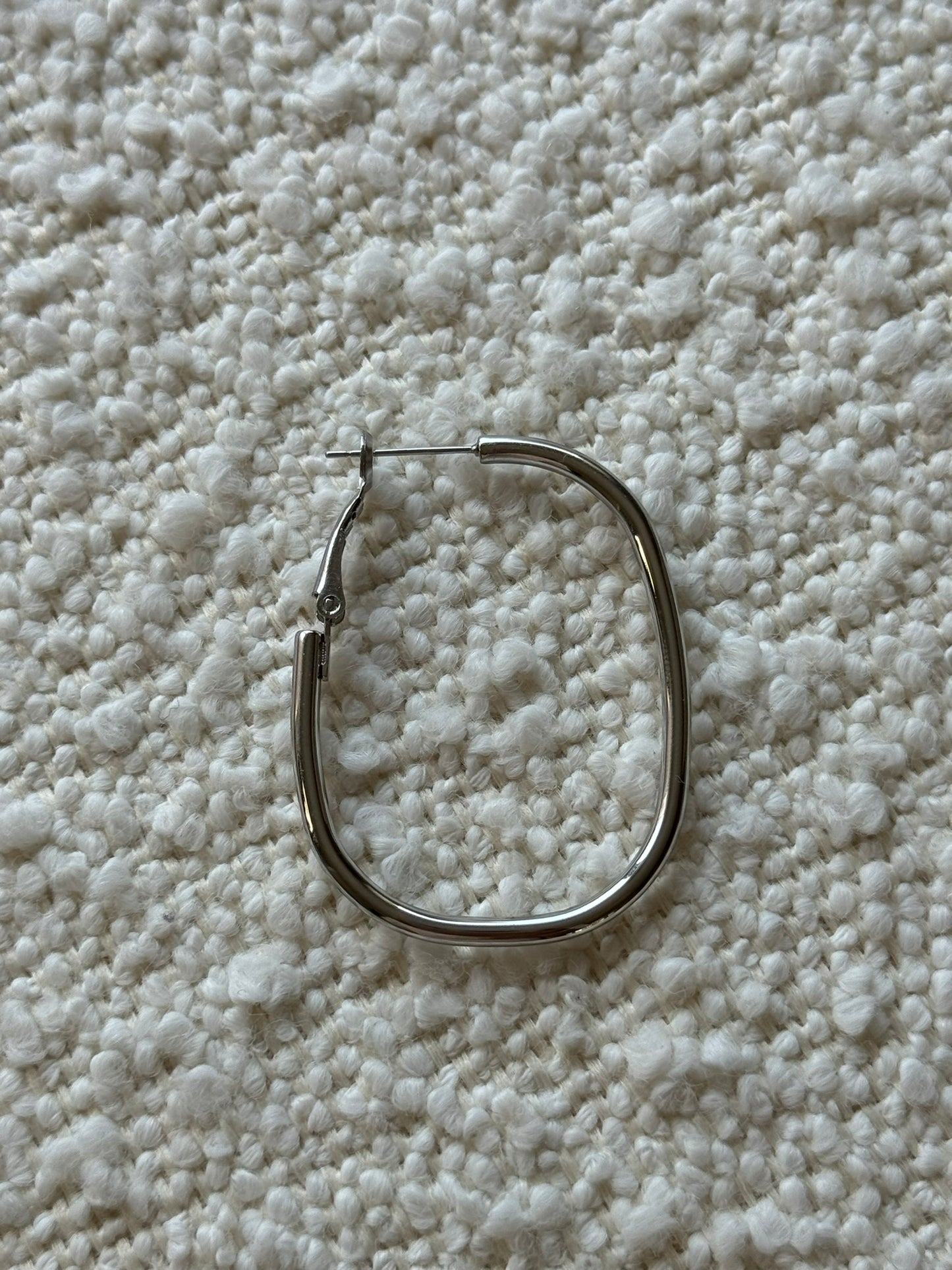 Rechthoekige oorhangers groot - Zilver