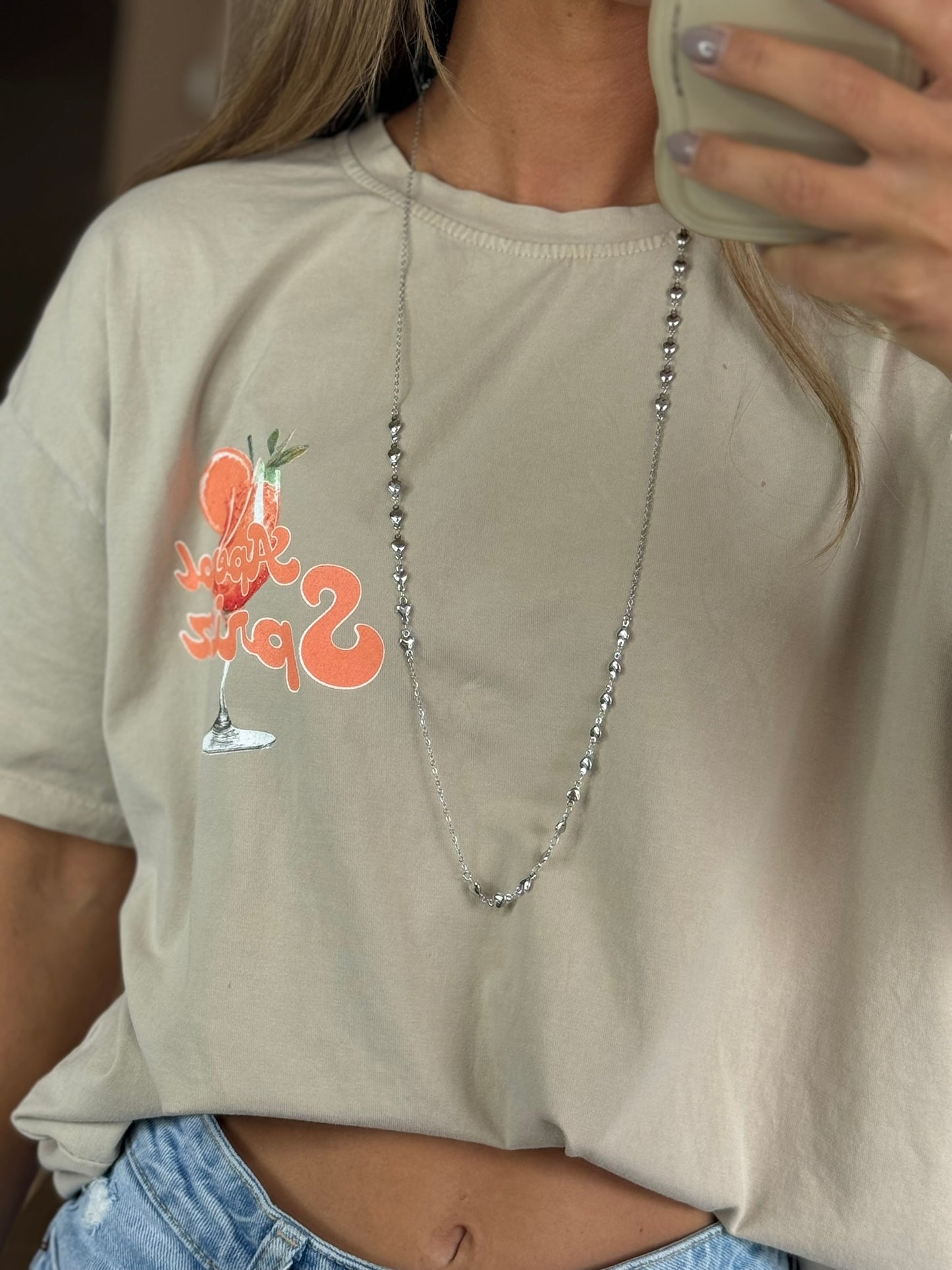 Ketting hartje lang - Zilver