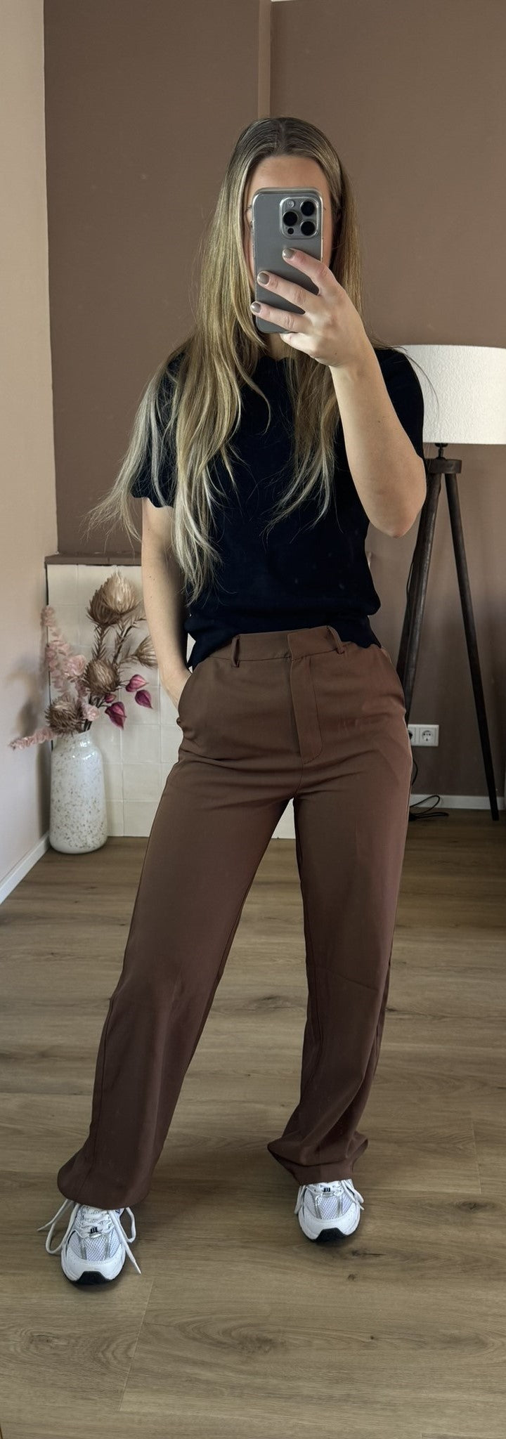 Karla straight leg pants - Brown