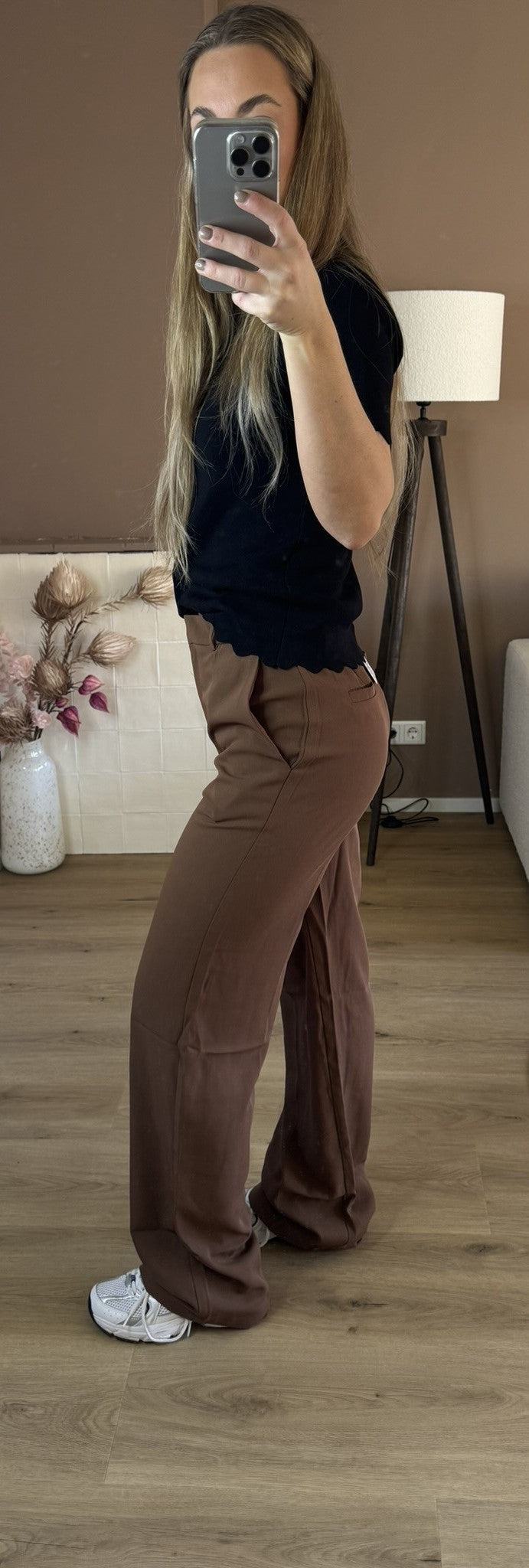 Karla straight leg pants - Brown