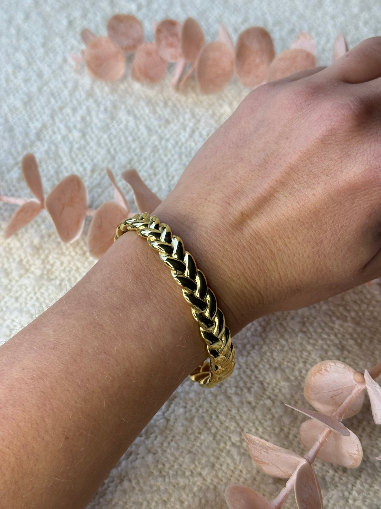 Gevlochten armband - Goud