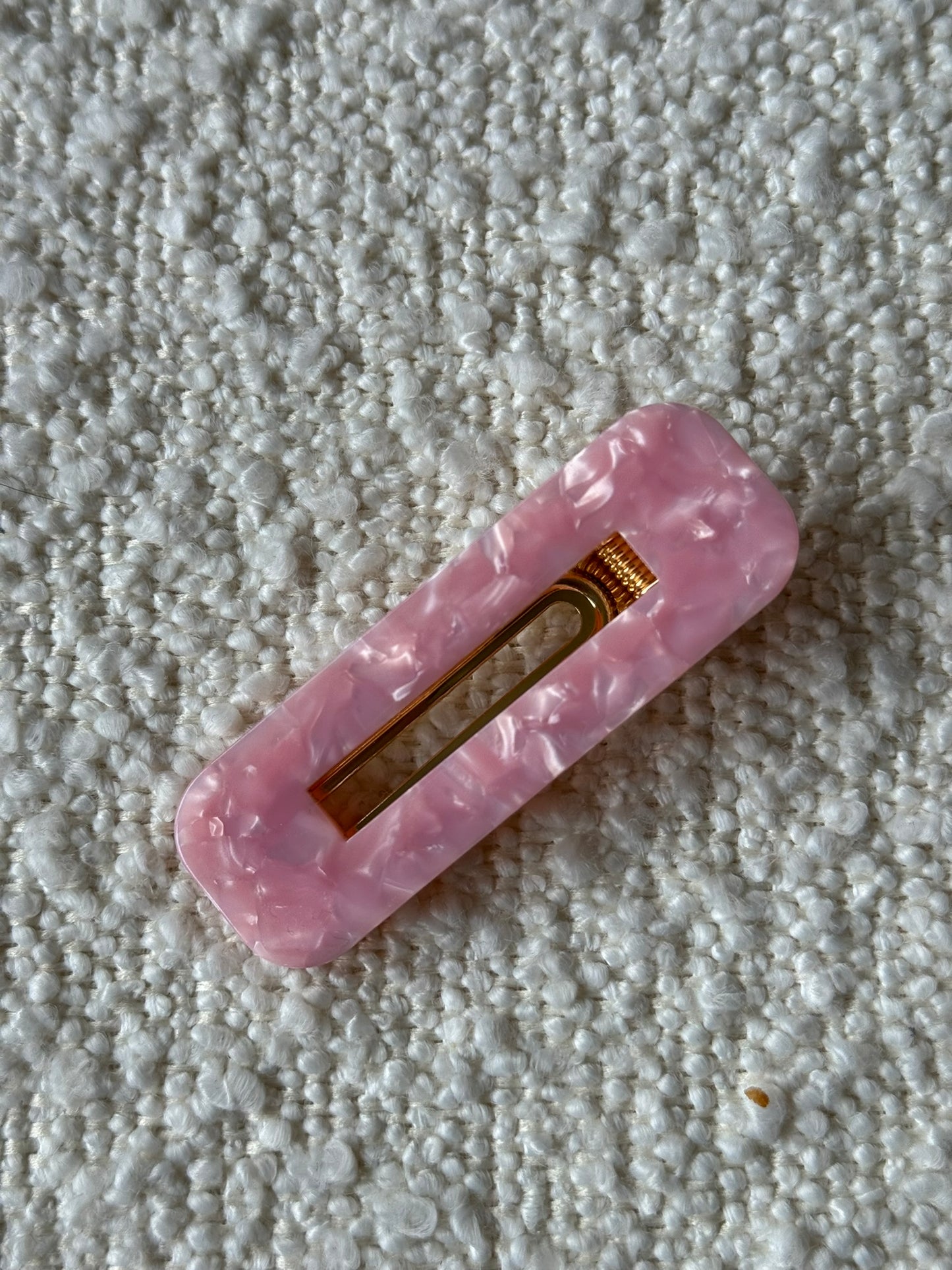 Haar klip rechthoek - Pink