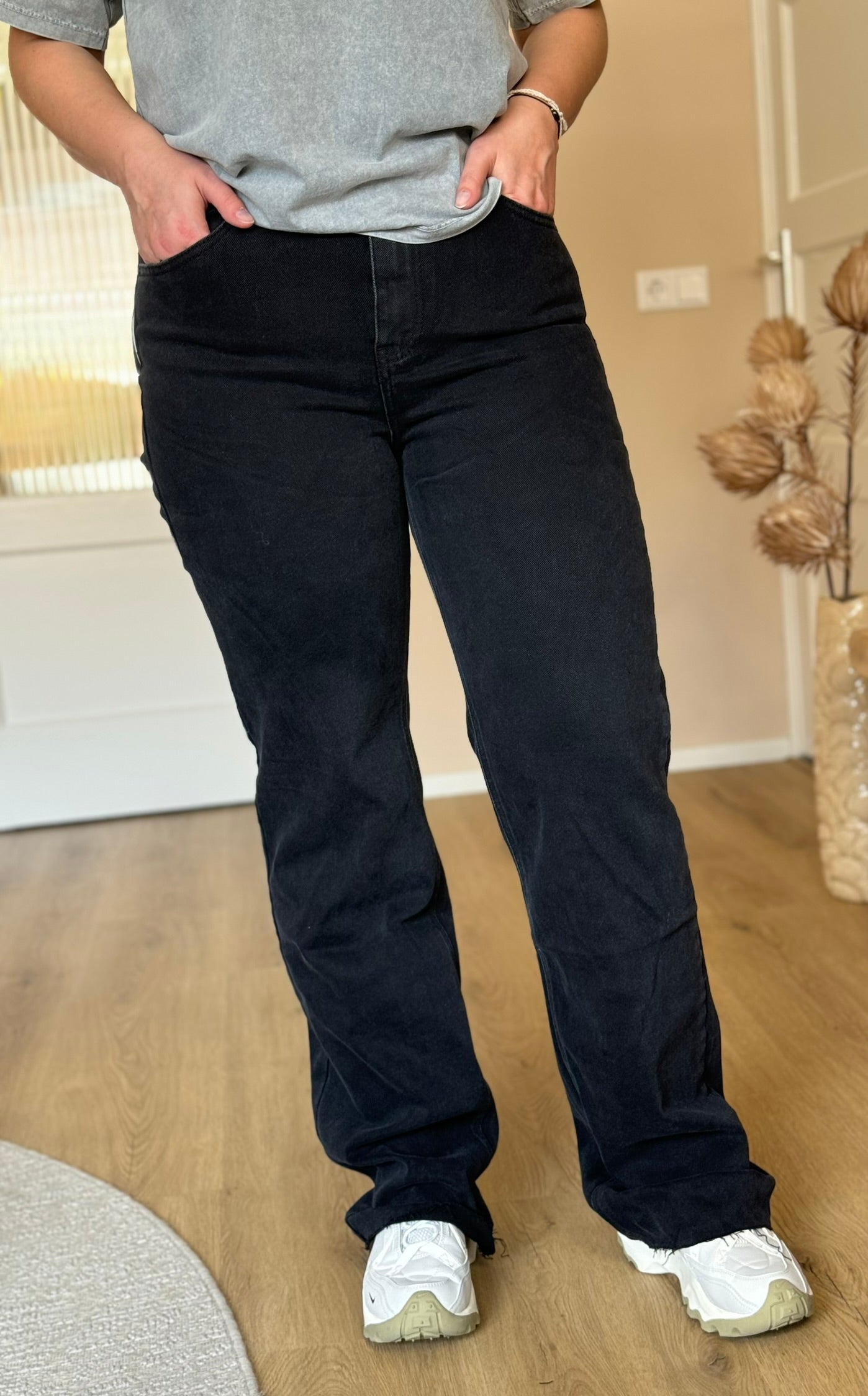Wide leg jeans Extra lang - Black