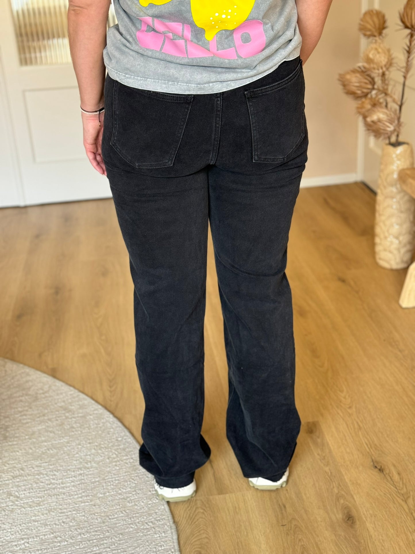 Wide leg jeans Extra lang - Black